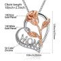 Klurent Rose Flower Necklace Gift for Women Rose Jewelry for Teen Girls Flower Necklaces Birthday Gift Anniversary for Wife Mom Daughter Girlfriend with Gift Box