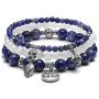 JOVIVI 3pcs Amethyst Rose Quartz Crystal Beaded Chakra Bracelet Natural Healing Energy Lotus Charm Beads Stone Reiki Stackable Stretch Bracelets Set for Women