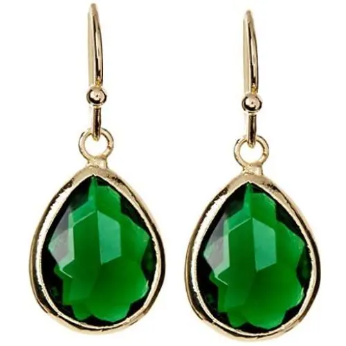 Emerald Quartz Gold Clad Pear Shaped Wholesale Gemstone Fashion Jewelry Drop Earrings Emerald Quartz Gold Clad Pear Shaped Wholesale Gemstone Fashion Jewelry Drop Earrings