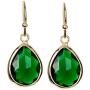 Emerald Quartz Gold Clad Pear Shaped Wholesale Gemstone Fashion Jewelry Drop Earrings