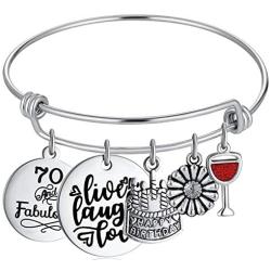 Birthday Gifts for Women Girls Bracelet Turning 10th 16th 30th 40th 50th 55th 60th 70th 75th Fabulous Happy Birthday Cake Charm Gift Ideas for Her