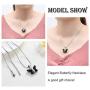 constantlife Cremation Jewelry for Ashes, Crystal Stone Butterfly Shape Stainless Steel Pendant Urn Necklace Keepsake for Women