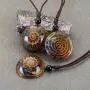 MANIFO Ammonite Fossil Pendant Necklace 7 Chakra Healing Crystal Stone Spiral Necklace for Men Women MANIFO Ammonite Fossil Pendant Necklace 7 Chakra Healing Crystal Stone Spiral Necklace for Men Women