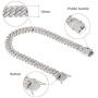 PY BLING 14K Gold/White Rose Gold Plated 12mm Hip Hop Full Iced Out Miami Cuban Link Chain Choker CZ Lab Diamond Necklace/Bracelet for Men and Women