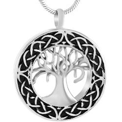 Celtic Tree of Life Urn Necklace - Cremation Jewelry Memorial Keepsake Pendant - Funnel Kit Included