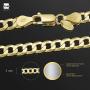 Amberta Dark Rhodium or 18K Gold Plated on 925 Sterling Silver Necklace for Men - Flat Curb Cuban Chain - 5 mm Thick - Different Styles