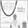 PROSTEEL Stainless Steel 7mm Cuban Link Chain/7mm Figaro Chain/5mm 3D Chain for Men Women, Hypoallergenic, Suitable for Sensitive Skin, 18''/20''/22''/24''/26''/28''/30'', Come Gift Box