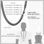 PROSTEEL Stainless Steel 7mm Cuban Link Chain/7mm Figaro Chain/5mm 3D Chain for Men Women, Hypoallergenic, Suitable for Sensitive Skin, 18''/20''/22''/24''/26''/28''/30'', Come Gift Box