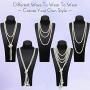 Hicarer 1920s Faux Pearl Necklace Long Flapper Bead Necklace Art Deco Pearl Earrings and 1920s Bracelet Ring Set for Women