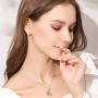 Owl Necklace Sterling Silver Rose Gold Love Heart Owls Pendant Necklace with Girl Jewelry Gifts for Women Teen