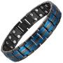 Elegant Mens Magnetic Therapy Bracelet Arthritis Pain Relief and Carpal Tunnel Blue Line Design Double Magnets Magnetic Bracelets for Men 9 Inches Adjustable and Gift Box