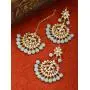 Aheli Beautiful Indian Traditional Wedding Faux Kundan Beaded Maang Tikka with Earrings Set for Women Ethnic Fashion Jewelry Aheli Beautiful Indian Traditional Wedding Faux Kundan Beaded Maang Tikka with Earrings Set for Women Ethnic Fashion Jewelry