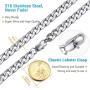 PROSTEEL Stainless Steel Cuban Chain Necklaces/Bracelets for Men Women, Black/18K Gold Plated, Nickel-Free, Hypoallergenic Jewelry, 4mm-13mm, 7.5''/8.3'',14''-30'', Come Gift Box