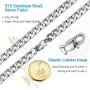 PROSTEEL Stainless Steel Cuban Chain Necklaces/Bracelets for Men Women, Black/18K Gold Plated, Nickel-Free, Hypoallergenic Jewelry, 4mm-13mm, 7.5''/8.3'',14''-30'', Come Gift Box