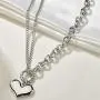 Jude Jewelers Stainless Steel Round Circle Heart Shape Pendant Necklace Jude Jewelers Stainless Steel Round Circle Heart Shape Pendant Necklace