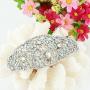 EVER FAITH Art Deco Wave Bracelet for Women Girl Iridescent Clear AB Austrian Crystal Silver-Tone