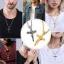 ChainsPro Can Customized, Crucifix Cross Pendant Necklace, with Chain-22+2'', Stainless Steel/Gold Plated (Send Gift Box)