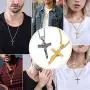 ChainsPro Can Customized, Crucifix Cross Pendant Necklace, with Chain-22+2'', Stainless Steel/Gold Plated (Send Gift Box) ChainsPro Can Customized, Crucifix Cross Pendant Necklace, with Chain-22+2'', Stainless Steel/Gold Plated (Send Gift Box)