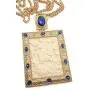Nazareth Store Jonah & Giant Fish Pectoral Cross Pendant Biblical Icon Crystallized Blue Elements Gold Plated Pendant Christian Priest Bishop Iconic Relic With 24'' Chain Necklace - Jewelry Gift Box
