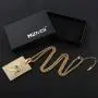 HZMAN 18k Gold Plated Iced Out Eye of Horus Egypt Protection Cross Dog Tag Pendant Stainless steel Necklace