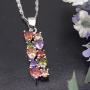 Multi Gemstone Pendants Garnet Amethyst Morganite Peridot Promise Wedding Party Necklaces Pendants