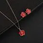 Rose Flower Necklace Earrings Set for Women 18K Gold Plated Hypoallergenic Jewelry Sets Rose Flower Necklace Earrings Set for Women 18K Gold Plated Hypoallergenic Jewelry Sets