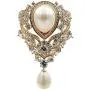 Dreamlandsales Victorian Vintage Gold Tone Ribbon Floral Scroll Pearl Drop Wedding Brooch Pin Bridal Jewelry (Gold) Dreamlandsales Victorian Vintage Gold Tone Ribbon Floral Scroll Pearl Drop Wedding Brooch Pin Bridal Jewelry (Gold)