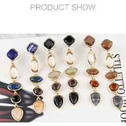 YL Long Acrylic Drop Dangle Earrings for Women Bohemian Mottled Resin Statement Earrings