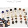 YL Long Acrylic Drop Dangle Earrings for Women Bohemian Mottled Resin Statement Earrings