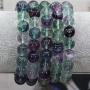 AA Grade Multicolor Fluorite Natural Gemstone 10mm Round Beads Stretch Bracelet 7 Inch