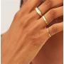 18k Gold Plated Chunky Dome Ring Croissant Braided Cubic Zirconia Inlayed Star Ring Signet Thick Band for Women Size 5 to 10
