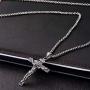 Ineffable Cross Pendant Crucifix Stainless Steel Mens Boys Jewelry Jesus Necklace with Chain