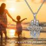 Hamsa Hand Pendant Necklace Sterling Silver Hamsa Hand Fatima Evil Eye Necklace Yoga Buddha Menhdi Ganesh Hand Good Luck Jewelry