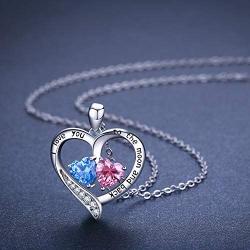 I Love You to The Moon and Back Necklace Opal Moon and Star Heart Necklace Mother Gift Mother Necklace Girlfriend Jewelry