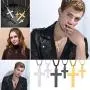 U7 Men Boys Simple Cross Necklace with Chain 22'' Stainless / 18K Gold/Ion-Plating Blue Pendant, Customizable Jewelry U7 Men Boys Simple Cross Necklace with Chain 22'' Stainless / 18K Gold/Ion-Plating Blue Pendant, Customizable Jewelry