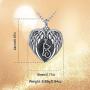 EUDORA Personalized Angel Wing Cremation Necklace, Sterling Silver Locket Necklace that Holds Picture, Heart-shape Custom Urn Engraved Memorial Jewelry for Ashes, 20 inches Chain
