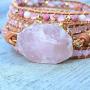 Starto Handmade 5 Wrap Bracelet Natural Jasper Druzy Turquoises Leather Boho Bracelets Jewelry