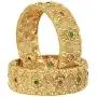 SANARA Indian Traditional Gold Plated Women Wedding Ruby Green Bollywood Bridal Polki Bangle Bracelet Set Ethnic Jewelry