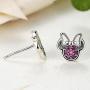 ERLUER 925 Sterling Silver Mickey Mouse Stud Earrings Cubic Zirconia for Women Girls Wedding Jewelry Earring (Mini Mickey Earrings)