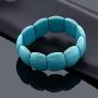 Gem Stone King 7.5 Inch Simulated Turquoise Howlite Beads Stretch Bangle Bracelet 20MM