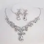 Uloveido Alloy Crystal Wedding Jewelry Sets for Brides Rhinestone Necklace and Drop Earrings Platinum Plated Y644 Uloveido Alloy Crystal Wedding Jewelry Sets for Brides Rhinestone Necklace and Drop Earrings Platinum Plated Y644