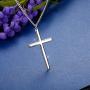Fansilver 3MM 925 Sterling Silver Cross Necklace for Men Women Pendant Necklace Classic Curb Chain Jewelry Best Gift with Box 22/24 inch