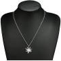 CanB Crystal Sun Pendant Necklaces Chain Jewelry for Women Girls (Silver)