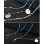 Wowanoo Layered Chain Choker Necklace Moon Rhinestone Pendant Chain Jewelry for Girls Women