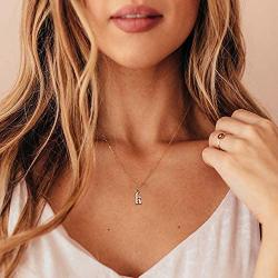 Ursteel Old English Initial Necklace, 14K Gold Plated Letter Pendant Dainty Adjustable Tiny Initial Necklaces for Women Teen Girls