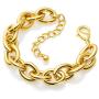 Gold Bracelets for Women - Lane Woods 14k Gold Plated Chunky Thick Large Link Chain Bracelet