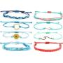 HUASAI String Anklet Bracelets for Women Adjustable Braided Waterproof Beach Anklets Cute Friendship Foot Jewelry