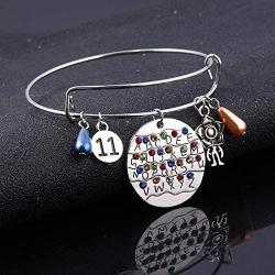 Stranger Things Gifts, Themed Bracelet ST Merchandise Alphabet Jewelry Light Eleven Demogorgon Bangle Halloween Cosplay Costume for Girls Women