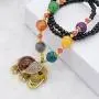 AKOAK Bohemian Long Black Beaded Chain Elephant Pendant Necklace for Women Girls AKOAK Bohemian Long Black Beaded Chain Elephant Pendant Necklace for Women Girls