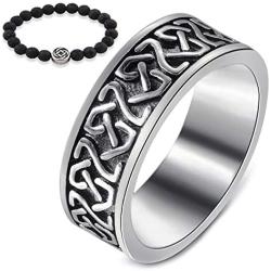 Gungneer Celtic Knot Stainless Steel Ring Celts Vintage Irish Eternal Love Strength Jewelry US Size 7-13